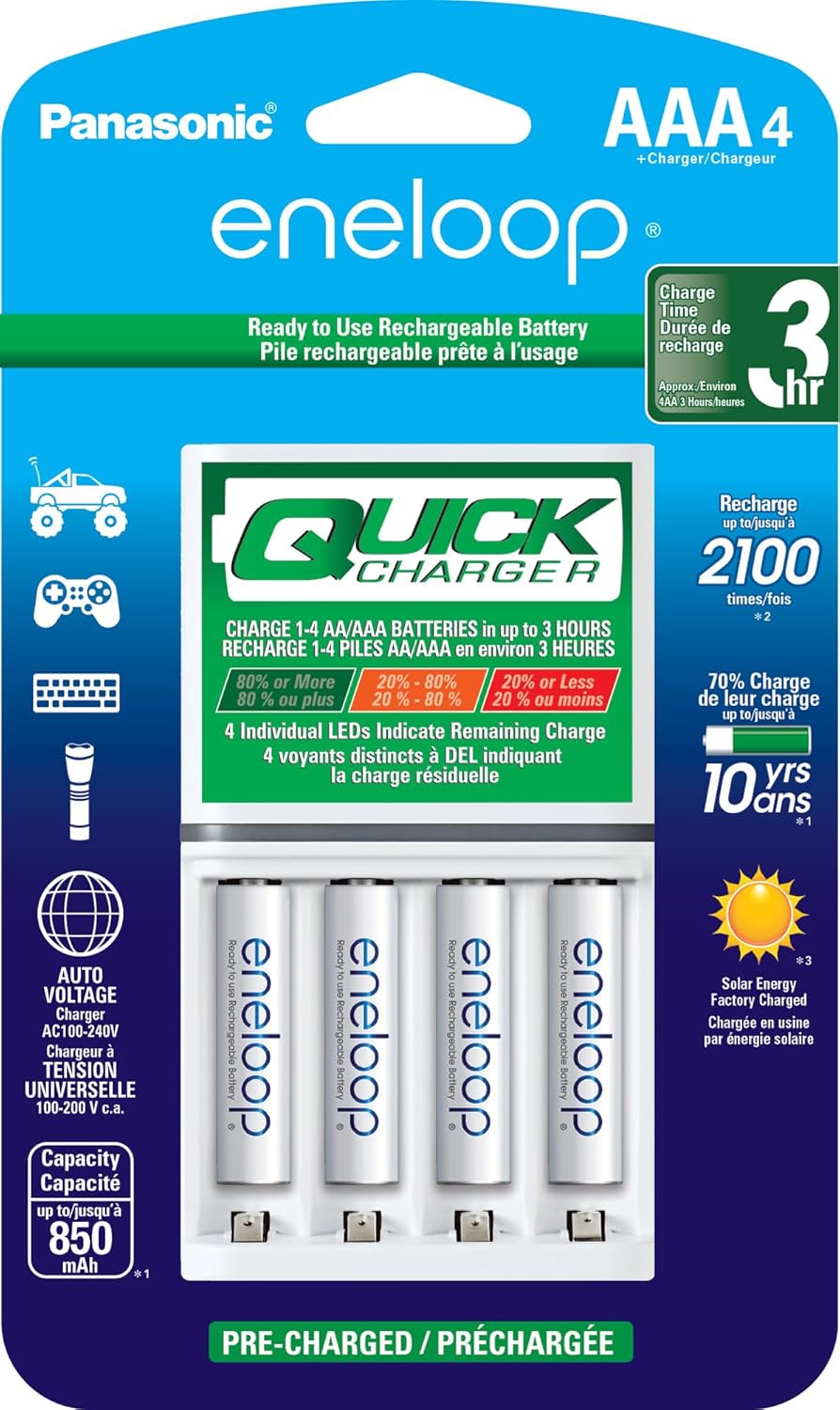 Quick Charger + 4 AAA eneloop